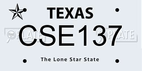 CSE137 Texas License Plate