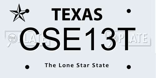 CSE13T Texas License Plate