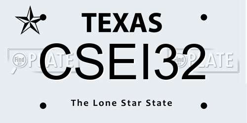 CSEI32 Texas License Plate