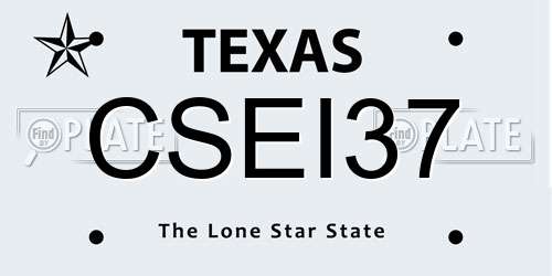 CSEI37 Texas License Plate