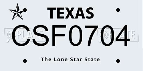 CSF0704 Texas License Plate