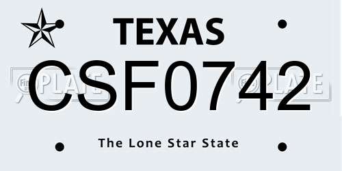 CSF0742 Texas License Plate