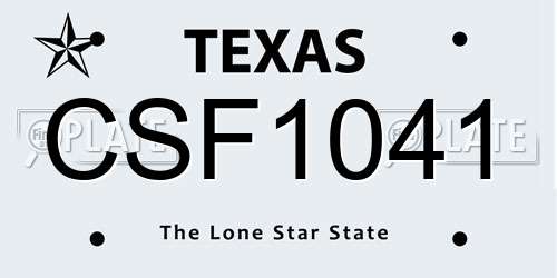 CSF1041 Texas License Plate