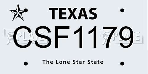 CSF1179 Texas License Plate
