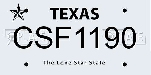 CSF1190 Texas License Plate