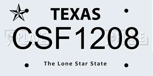 CSF1208 Texas License Plate