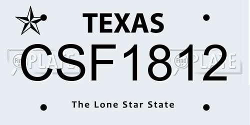 CSF1812 Texas License Plate