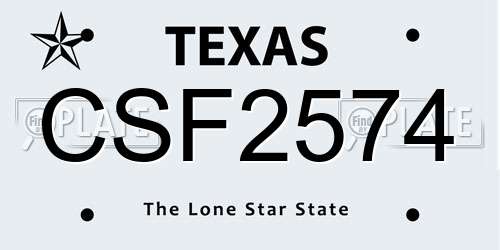 CSF2574 Texas License Plate