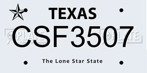 CSF3507 Texas License Plate