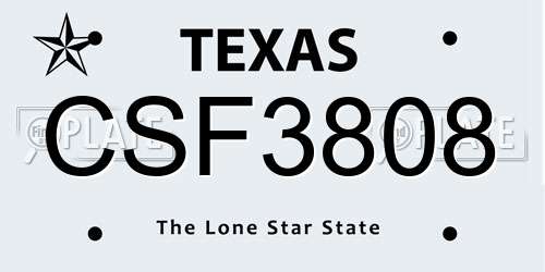 CSF3808 Texas License Plate