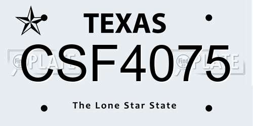 CSF4075 Texas License Plate