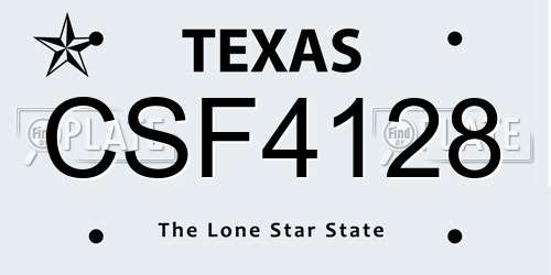 CSF4128 Texas License Plate