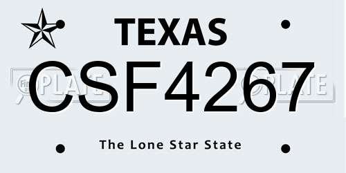 CSF4267 Texas License Plate