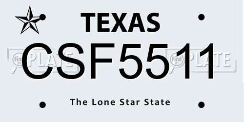 CSF5511 Texas License Plate
