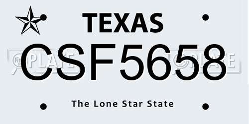 CSF5658 Texas License Plate
