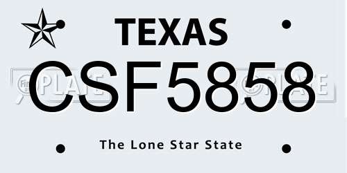 CSF5858 Texas License Plate