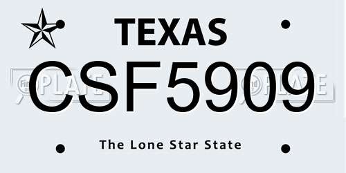 CSF5909 Texas License Plate