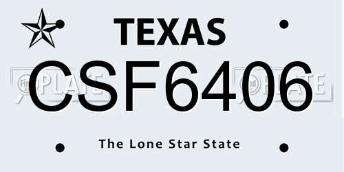 CSF6406 Texas License Plate