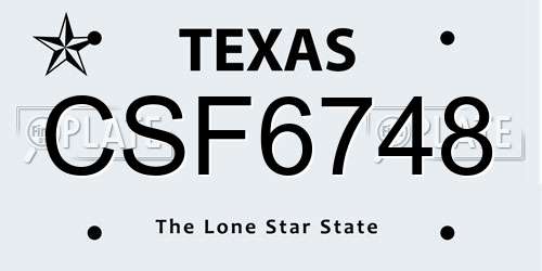 CSF6748 Texas License Plate