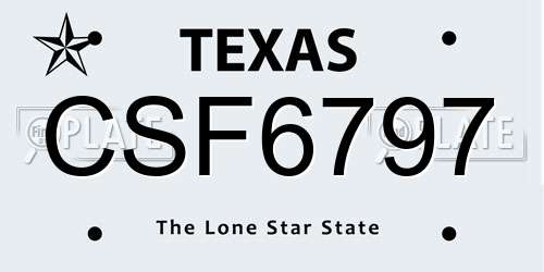 CSF6797 Texas License Plate