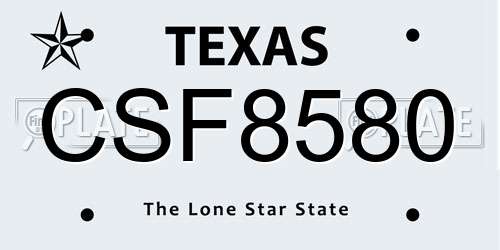 CSF8580 Texas License Plate