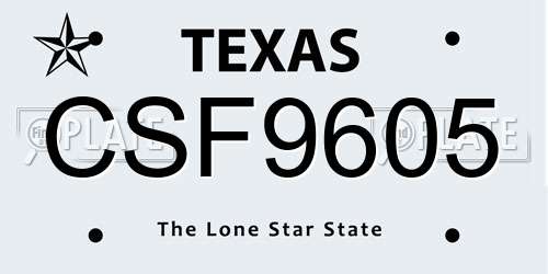CSF9605 Texas License Plate