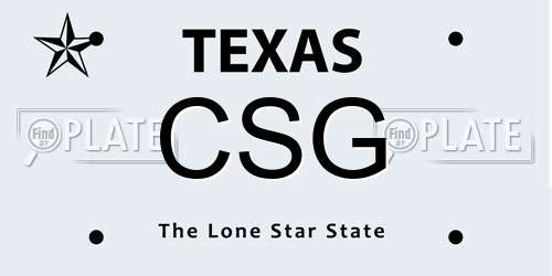 CSG Texas License Plate