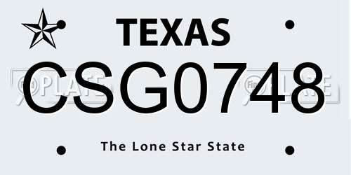 CSG0748 Texas License Plate