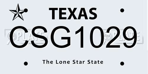 CSG1029 Texas License Plate