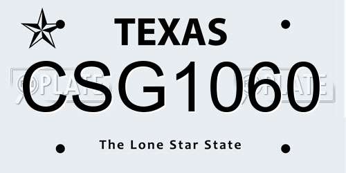 CSG1060 Texas License Plate