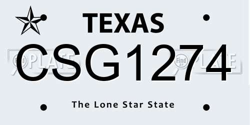 CSG1274 Texas License Plate
