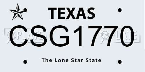 CSG1770 Texas License Plate