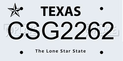 CSG2262 Texas License Plate