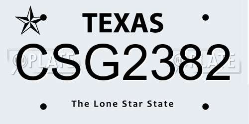 CSG2382 Texas License Plate