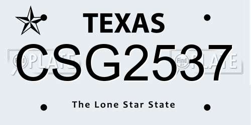 CSG2537 Texas License Plate