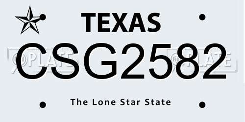 CSG2582 Texas License Plate