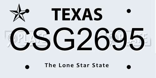 CSG2695 Texas License Plate
