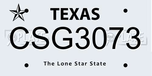 CSG3073 Texas License Plate
