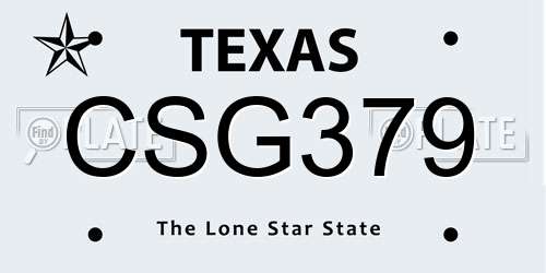 CSG379 Texas License Plate