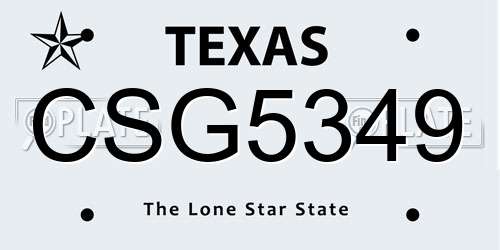 CSG5349 Texas License Plate