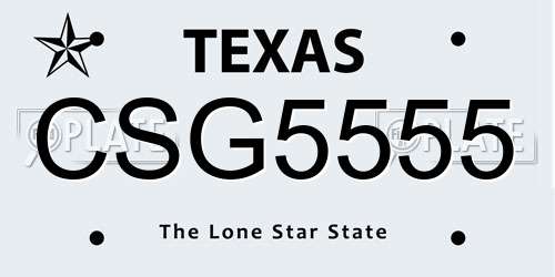 CSG5555 Texas License Plate