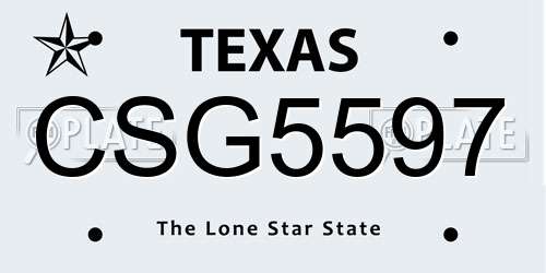 CSG5597 Texas License Plate