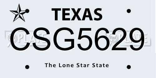 CSG5629 Texas License Plate