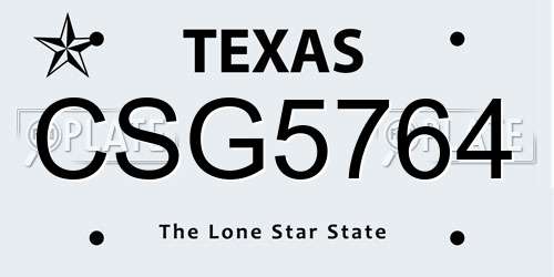 CSG5764 Texas License Plate