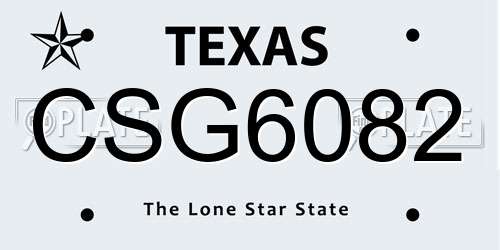 CSG6082 Texas License Plate