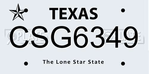 CSG6349 Texas License Plate