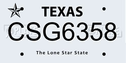 CSG6358 Texas License Plate