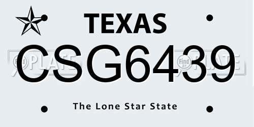 CSG6439 Texas License Plate
