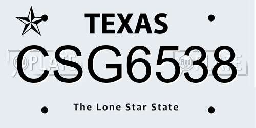 CSG6538 Texas License Plate