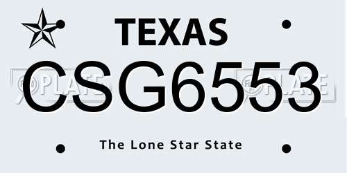 CSG6553 Texas License Plate